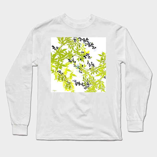 GREEN LEAF SPRING PALM Long Sleeve T-Shirt by Overthetopsm